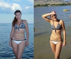 Преди и след отслабване с диета с диня